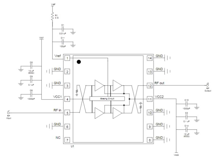 Schematic - Qorvo QPA9419-PCB Evaluation Board